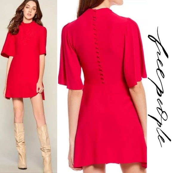 Free People Dresses & Skirts - NEW Free People Red Be My Baby Dress Size 8